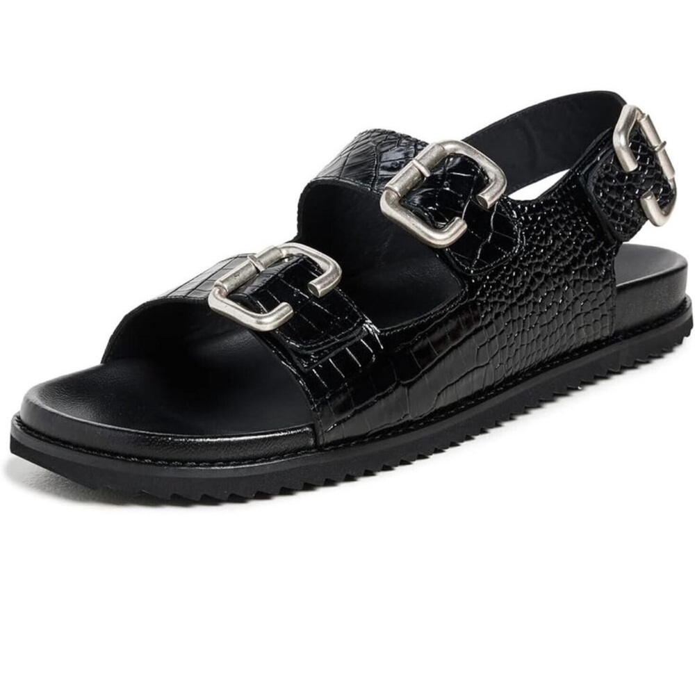 Fred Salvador black croc sandal